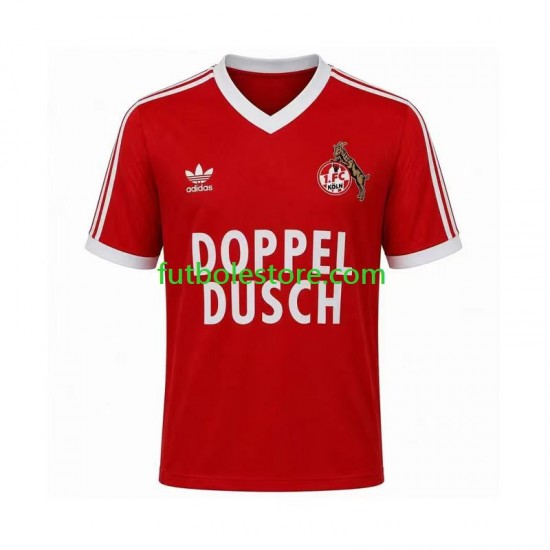 Segunda Equipación del FC Köln Retro 1984 1985 Manga Corta para Hombre