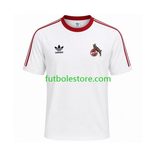 Primera Equipación del FC Köln Retro 1986 1987 Manga Corta para Hombre