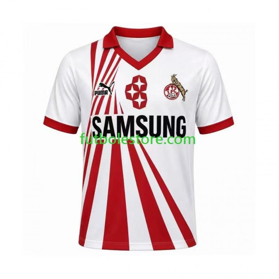 Primera Equipación del FC Köln Retro 1990 1991 Manga Corta para Hombre