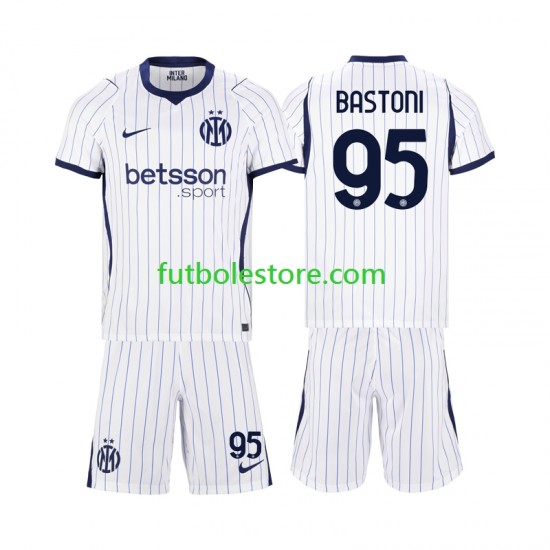 Segunda Equipación del Inter Milan Alessandro Bastoni 95 2026-2027 Manga Corta para Niño (Camiseta y pantalón)
