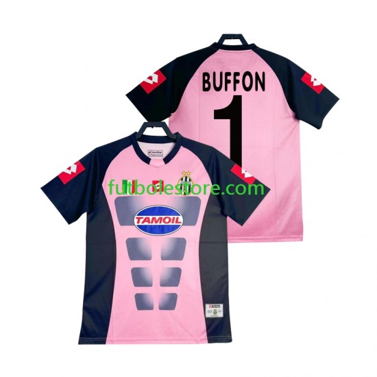 Segunda Equipación del Juventus Portero Buffon 1 Retro 2002-2003 Manga Corta para Hombre