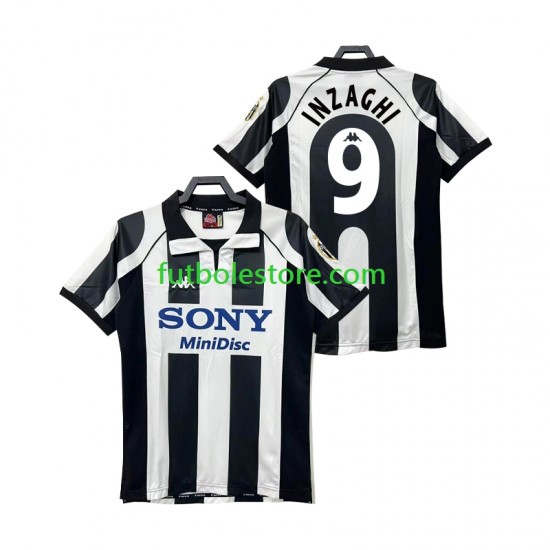 Primera Equipación del Juventus INZAGHI 9 Retro 1997 1998 Manga Corta para Hombre