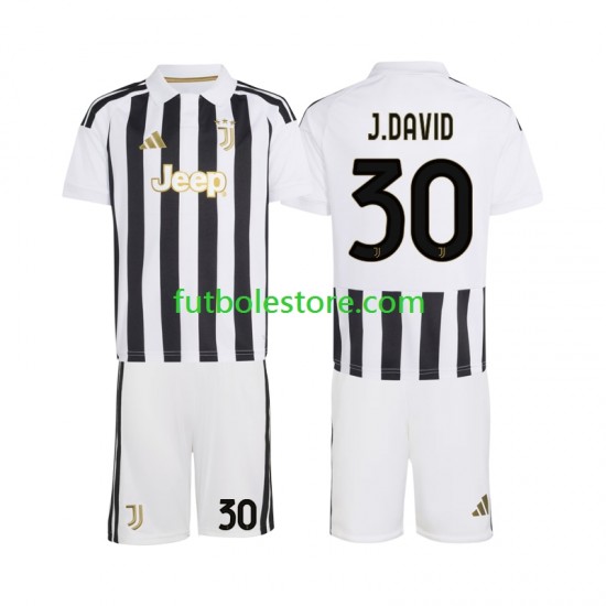 Primera Equipación del Juventus Jonathan David 30 2026-2027 Manga Corta para Niño (Camiseta y pantalón)