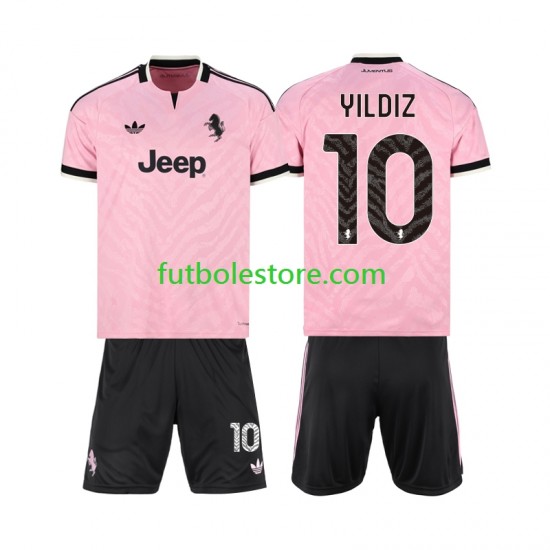 Segunda Equipación del Juventus Kenan Yildiz 10 2026-2027 Manga Corta para Niño (Camiseta y pantalón)