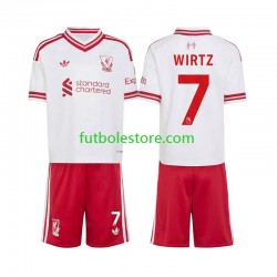 Segunda Equipación del Liverpool Florian Wirtz 7 2026-2027 Manga Corta para Niño (Camiseta y pantalón)
