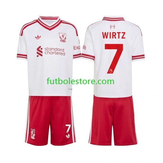 Segunda Equipación del Liverpool Florian Wirtz 7 2026-2027 Manga Corta para Niño (Camiseta y pantalón)