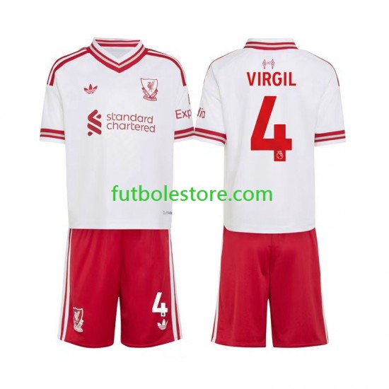 Segunda Equipación del Liverpool Virgil van Dijk 4 2026-2027 Manga Corta para Niño (Camiseta y pantalón)