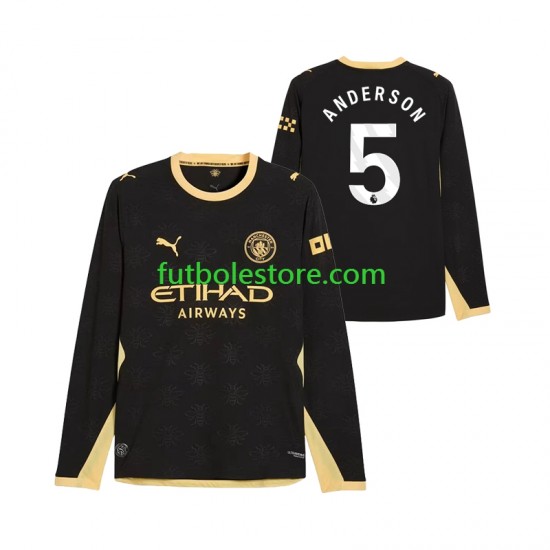Segunda Equipación del Manchester City Elliot Anderson 5 2026-2027 ML para Hombre