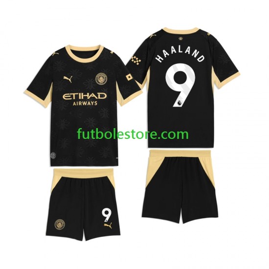 Segunda Equipación del Manchester City Erling Haaland 9 2026-2027 Manga Corta para Niño (Camiseta y pantalón)
