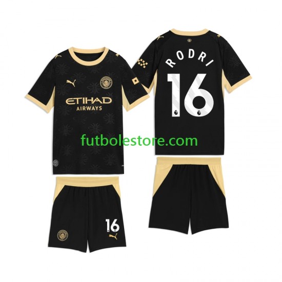 Segunda Equipación del Manchester City Rodri 16 2026-2027 Manga Corta para Niño (Camiseta y pantalón)