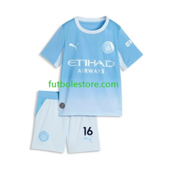 Primera Equipación del Manchester City Rodri 16 2026-2027 Manga Corta para Niño (Camiseta y pantalón)