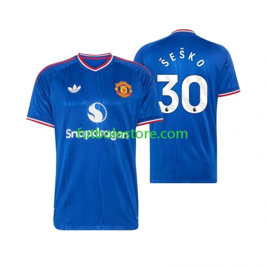Segunda Equipación del Manchester United Benjamin Sesko 30 2026-2027 Manga Corta para Hombre
