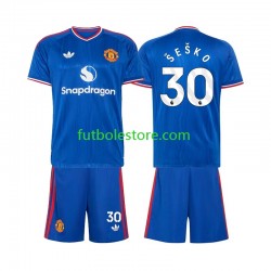 Segunda Equipación del Manchester United Benjamin Sesko 30 2026-2027 Manga Corta para Niño (Camiseta y pantalón)