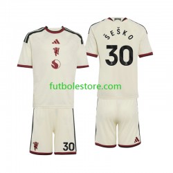 Tercera Equipación del Manchester United Benjamin Sesko 30 2026-2027 Manga Corta para Niño (Camiseta y pantalón)