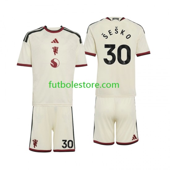 Tercera Equipación del Manchester United Benjamin Sesko 30 2026-2027 Manga Corta para Niño (Camiseta y pantalón)