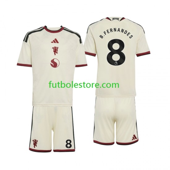 Tercera Equipación del Manchester United Bruno Fernandes 8 2026-2027 Manga Corta para Niño (Camiseta y pantalón)