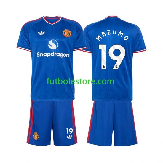 Segunda Equipación del Manchester United Bryan Mbeumo 19 2026-2027 Manga Corta para Niño (Camiseta y pantalón)