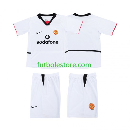 Segunda Manchester United Football Shirt 2002 2003 Manga Corta para Niño (Camiseta y pantalón)