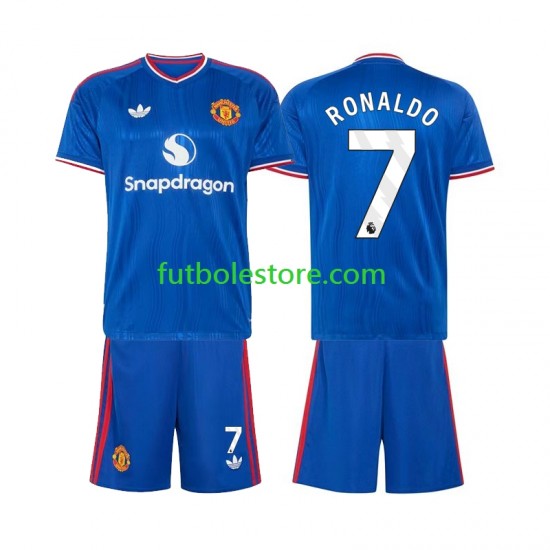 Segunda Equipación del Manchester United Cristiano Ronaldo 7 2026-2027 Manga Corta para Niño (Camiseta y pantalón)
