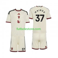 Tercera Equipación del Manchester United Kobbie Mainoo 37 2026-2027 Manga Corta para Niño (Camiseta y pantalón)