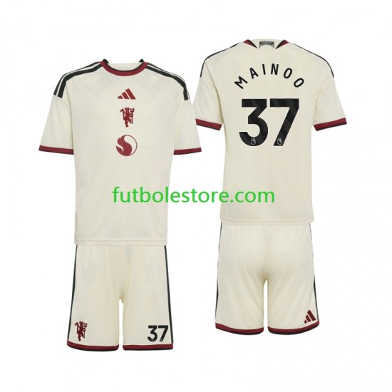 Tercera Equipación del Manchester United Kobbie Mainoo 37 2026-2027 Manga Corta para Niño (Camiseta y pantalón)