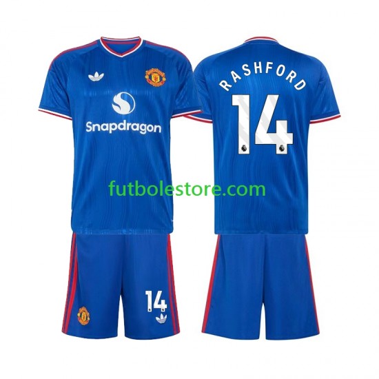 Segunda Equipación del Manchester United Marcus Rashford 14 2026-2027 Manga Corta para Niño (Camiseta y pantalón)