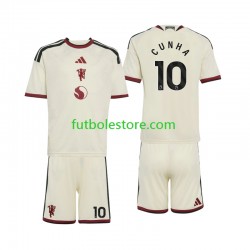 Tercera Equipación del Manchester United Matheus Cunha 10 2026-2027 Manga Corta para Niño (Camiseta y pantalón)