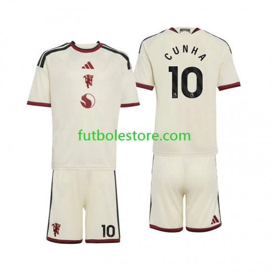 Tercera Equipación del Manchester United Matheus Cunha 10 2026-2027 Manga Corta para Niño (Camiseta y pantalón)