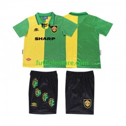 Tercera Equipación del Manchester United Retro 1992 1994 Manga Corta para Niño (Camiseta y pantalón)