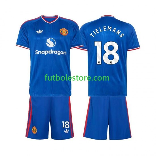 Segunda Equipación del Manchester United Youri Tielemans 18 2026-2027 Manga Corta para Niño (Camiseta y pantalón)