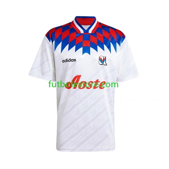 Primera Equipación del Olympique de Lyon Retro 1995 1996 Manga Corta para Hombre