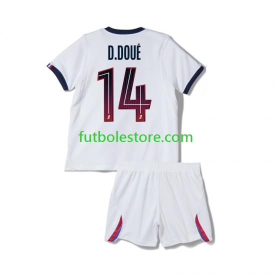 Segunda Equipación del Paris Saint-Germain Desire Doue 14 2026-2027 Manga Corta para Niño (Camiseta y pantalón)