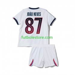 Segunda Equipación del Paris Saint-Germain Joao Neves 87 2026-2027 Manga Corta para Niño (Camiseta y pantalón)