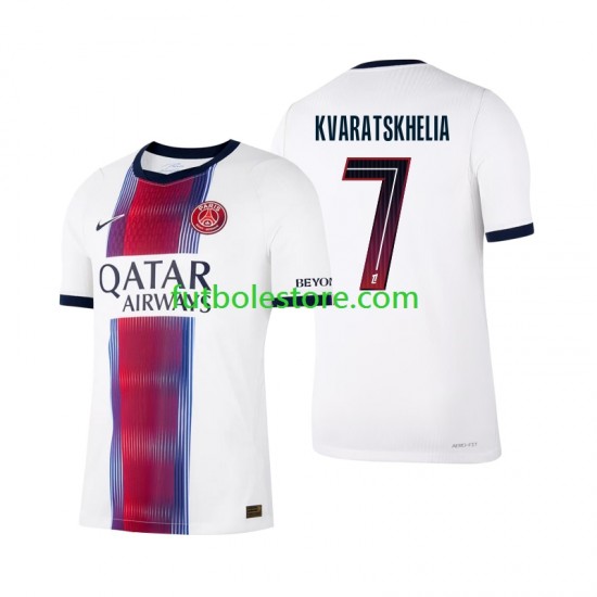 Segunda Equipación del Paris Saint-Germain Khvicha Kvaratskhelia 7 2026-2027 Manga Corta para Hombre