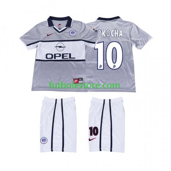 Segunda Equipación del Paris Saint-Germain OKOCHA 10 Retro 2000 2001 Manga Corta para Niño (Camiseta y pantalón)
