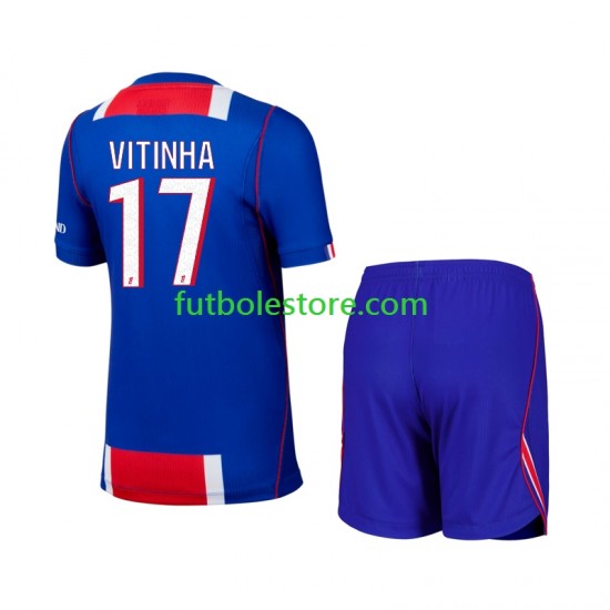 Primera Equipación del Paris Saint-Germain Vitinha 17 2026-2027 Manga Corta para Niño (Camiseta y pantalón)