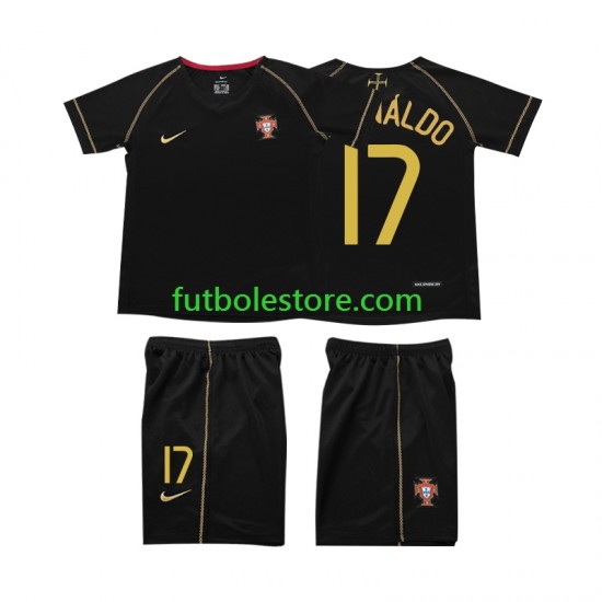 Segunda Equipación del Portugal Cristiano Ronaldo 17 Retro 2006 Manga Corta para Niño (Camiseta y pantalón)