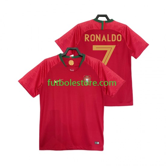 Primera Equipación del Portugal Cristiano Ronaldo 7 Retro 2018 Manga Corta para Hombre