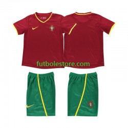 Primera Equipación del Portugal Retro 2002 Manga Corta para Niño (Camiseta y pantalón)
