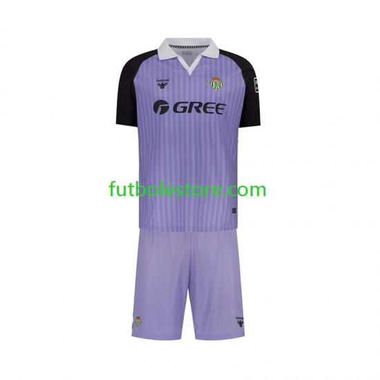 Primera Equipación del Real Betis Portero Retro 2025-2026 Manga Corta para Niño (Camiseta y pantalón)
