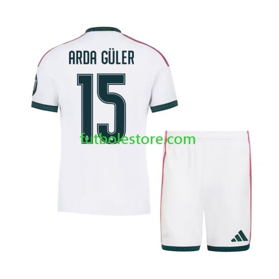 Primera Equipación del Real Madrid Arda Guler 15 2026-2027 Manga Corta para Niño (Camiseta y pantalón)