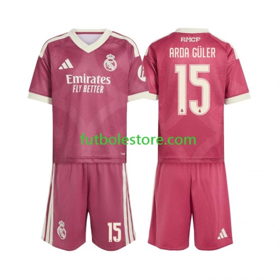Tercera Equipación del Real Madrid Arda Guler 15 2026-2027 Manga Corta para Niño (Camiseta y pantalón)