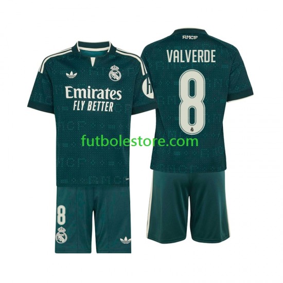 Segunda Equipación del Real Madrid Federico Valverde 8 2026-2027 Manga Corta para Niño (Camiseta y pantalón)