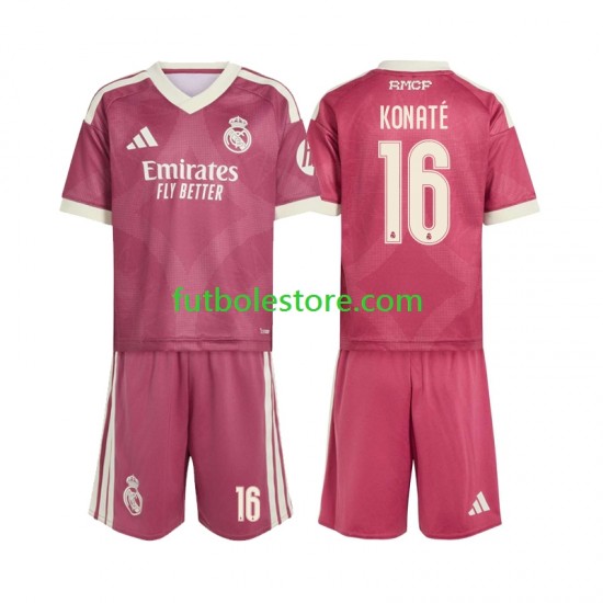 Tercera Equipación del Real Madrid Ibrahima Konate 16 2026-2027 Manga Corta para Niño (Camiseta y pantalón)