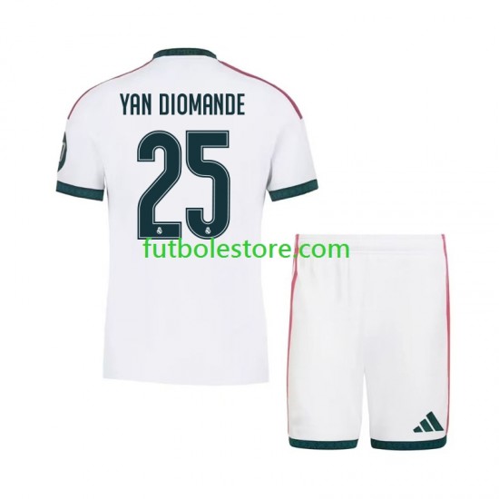 Primera Equipación del Real Madrid Yan Diomande 25 2026-2027 Manga Corta para Niño (Camiseta y pantalón)