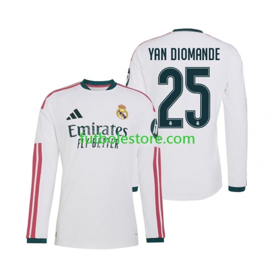 Primera Equipación del Real Madrid Yan Diomande 25 2026-2027 ML para Hombre
