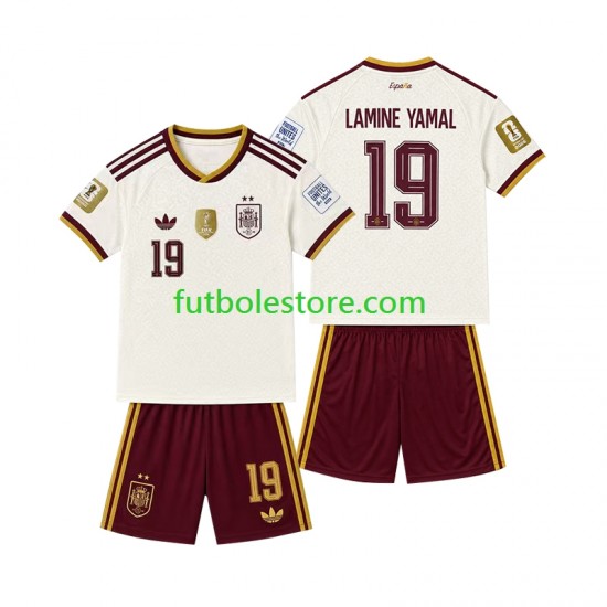 Segunda Equipación del España 2-star Lamine Yamal 19 2026-2027 Manga Corta para Niño (Camiseta y pantalón)