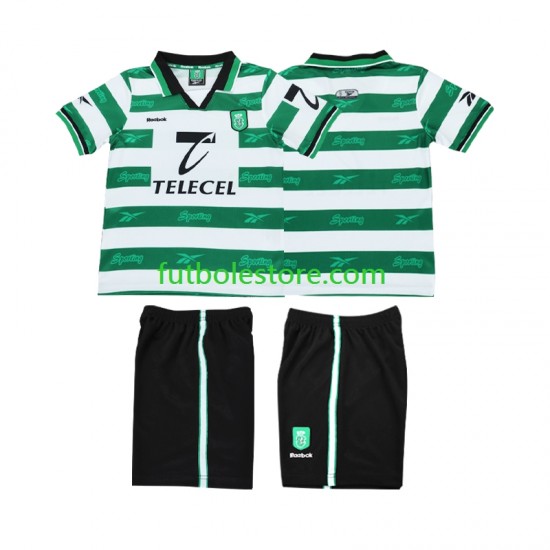 Primera Equipación del Sporting CP Retro 1999 2000 Manga Corta para Niño (Camiseta y pantalón)