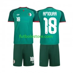 Segunda Equipación del Argelia Mohamed Amoura 18 2026 Manga Corta para Niño (Camiseta y pantalón)
