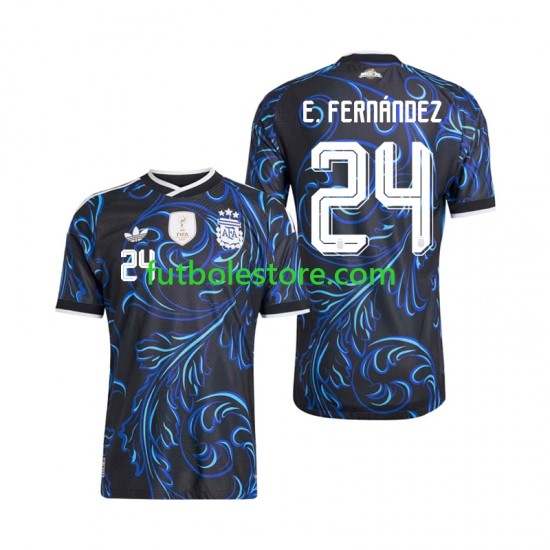Segunda Equipación del Argentina Enzo Fernandez 24 World Cup 2026 Manga Corta para Hombre